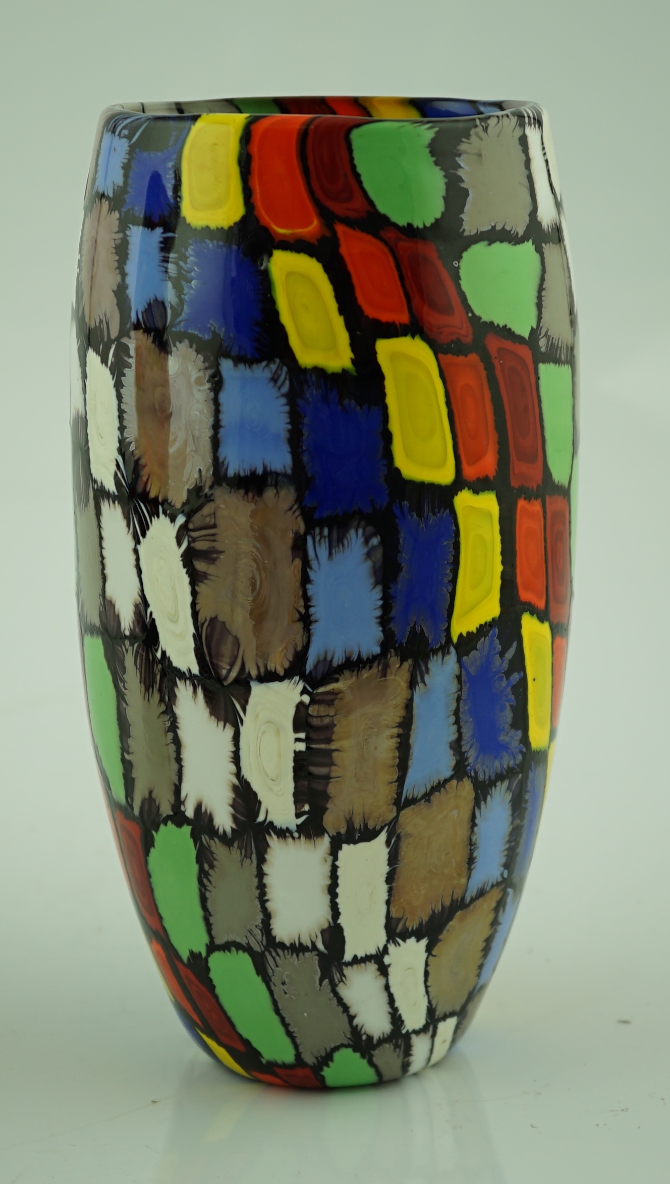 Vittorio Ferro (1932-2012) A Murano glass Murrine vase, with a multicoloured spiral design, unsigned, 27cm, Please note this lot attracts an additional import tax of 20% on the hammer price